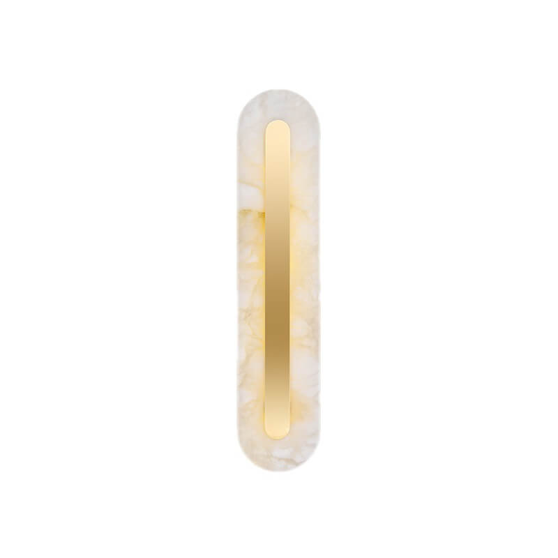 Light Luxury Brass Marble Oval Square LED Wall Sconce