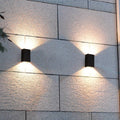 Modern Pure Black Rectangular Waterproof Aluminum LED Wall Sconce