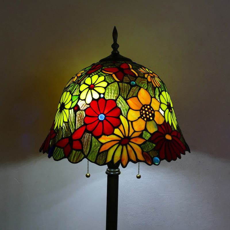 Tiffany Stained Glass 2-Light Floor Lamp