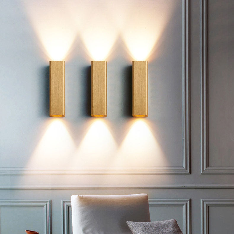 Nordic Minimalist Brushed Aluminum Rectangular Wall Sconce