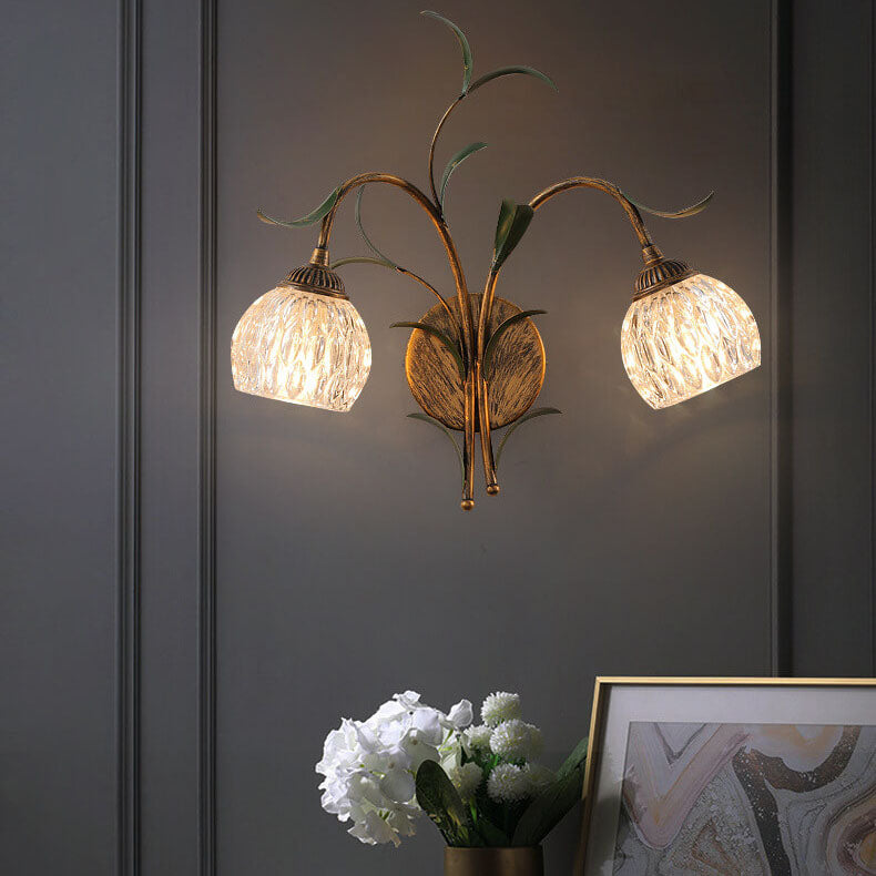 Modern Minimalist Art Glass Flower 1/2-Light Wall Sconce