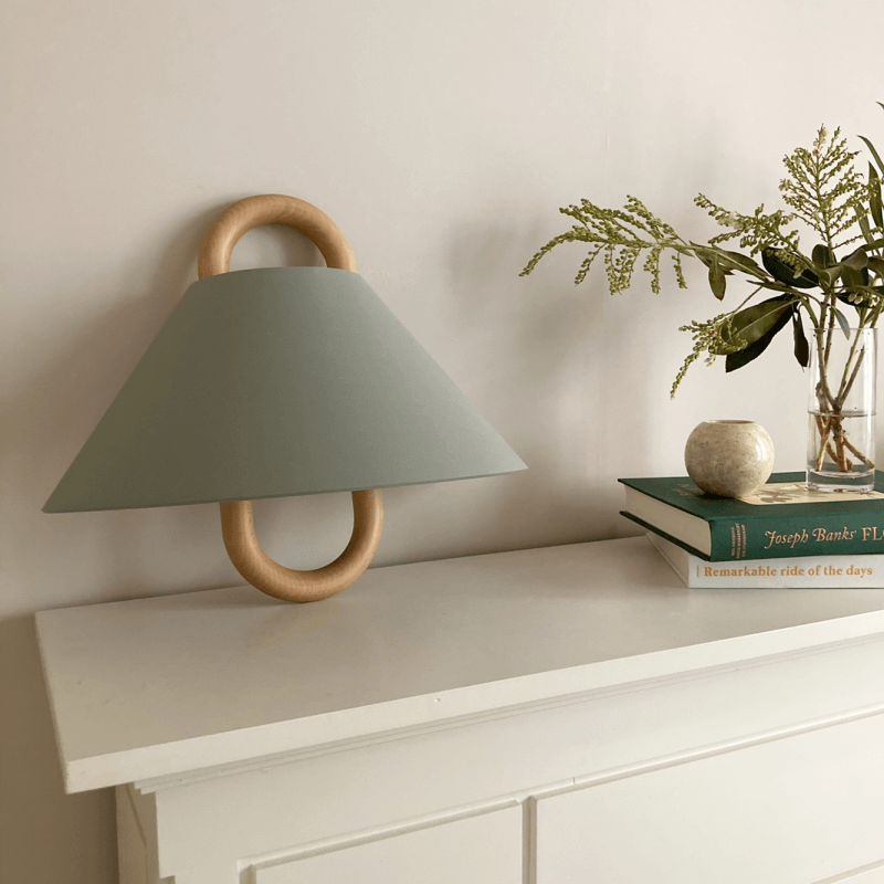 Modern Solid Wood Pleated Semi-Circle Wall Sconce