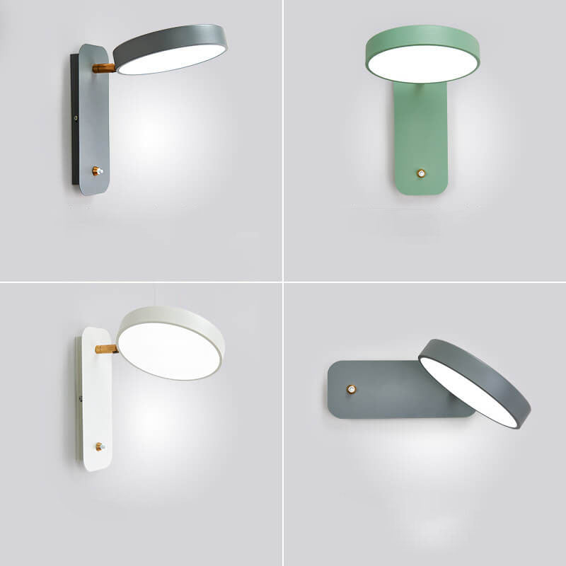 Nordic Simple Round Rotatable Switch LED Reading Wall Sconce