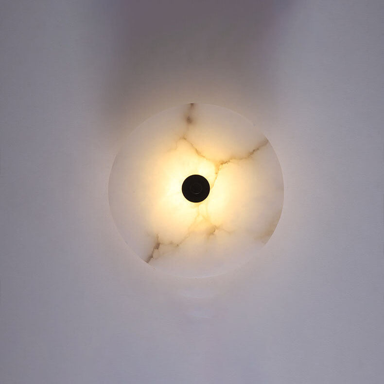 Contemporary Luxury Round Marble Iron LED Wall Sconce