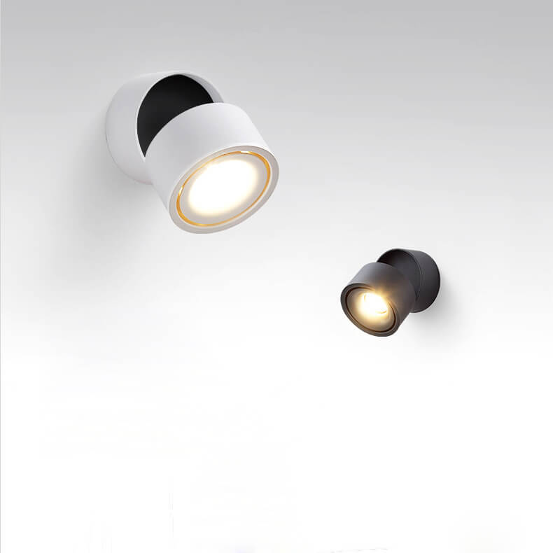 Modern Minimalist Round Aluminium Rotatable Folding Wall Sconce