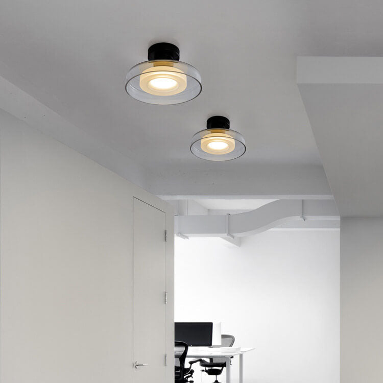 Nordic Vintage Round Hardware Glass LED Wall Sconce