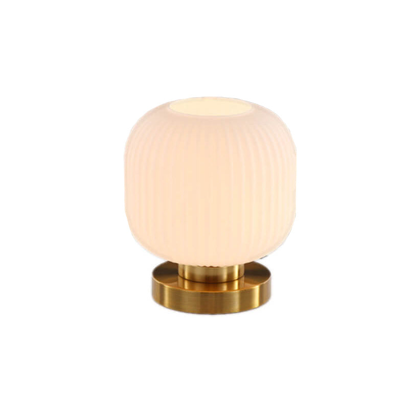 Elegant Nordic Striped Glass Oval 1-Light Table Lamp