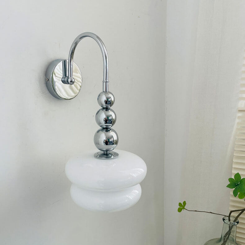 Macaron Cream Gourd Design Glass Shade Wall Sconce