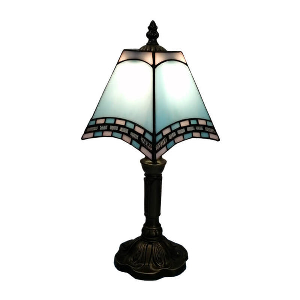 Traditional Tiffany Square Stained Glass Iron Table Lamp