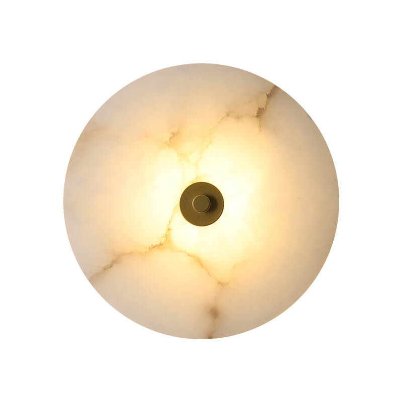Contemporary Luxury Round Marble Iron LED Wall Sconce