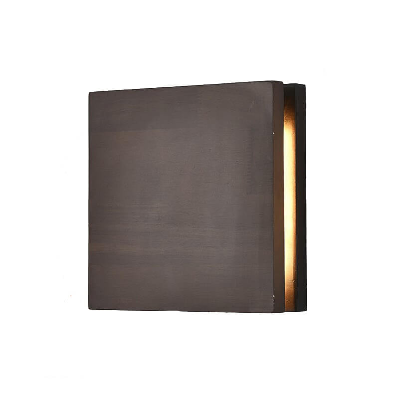 Japanese Wabi-Sabi Log Wood Rectangular LED Wall Sconce