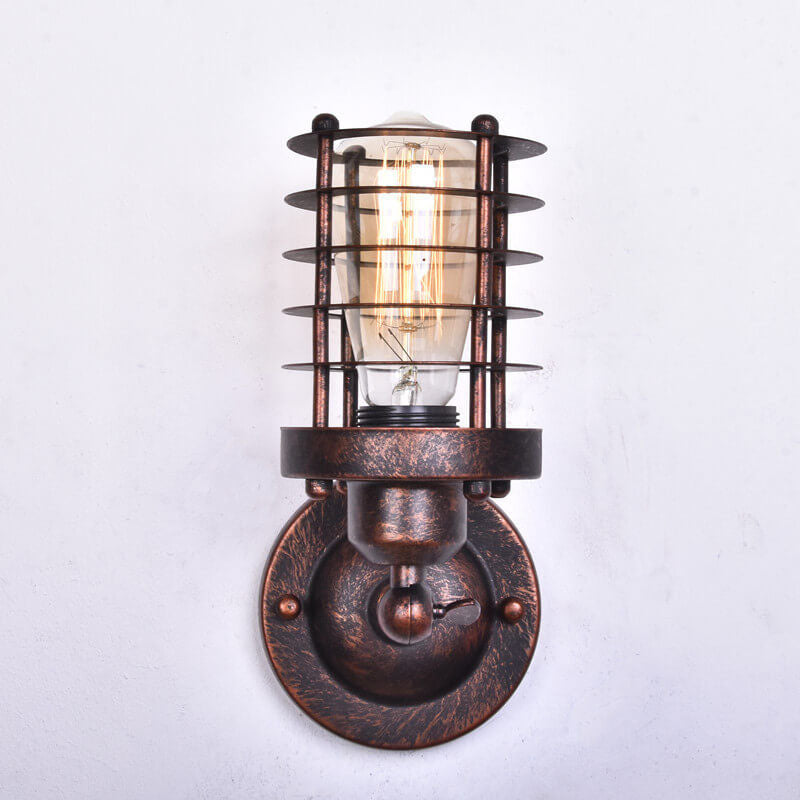 Northern Retro Industrial Wrought Iron 1-Light Wall Sconce