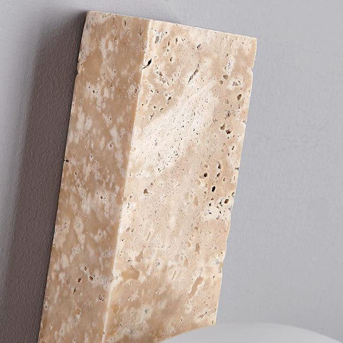 Traditional Japanese Long Strip Yellow Travertine Wall Sconce