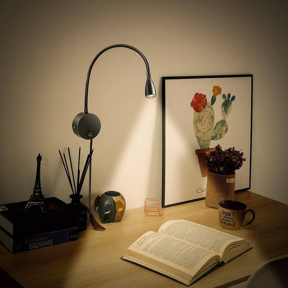 Modern Simple Hose Spotlight Rotatable LED Reading Wall Sconce