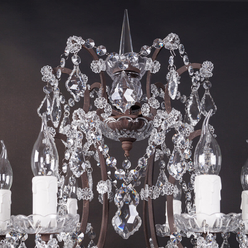 Elegant Traditional Vintage Crystal 6-Light Table Lamp