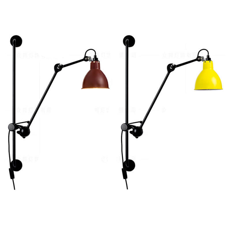 Industrial Vintage Iron Long Pole Swing Arm Wall Sconce