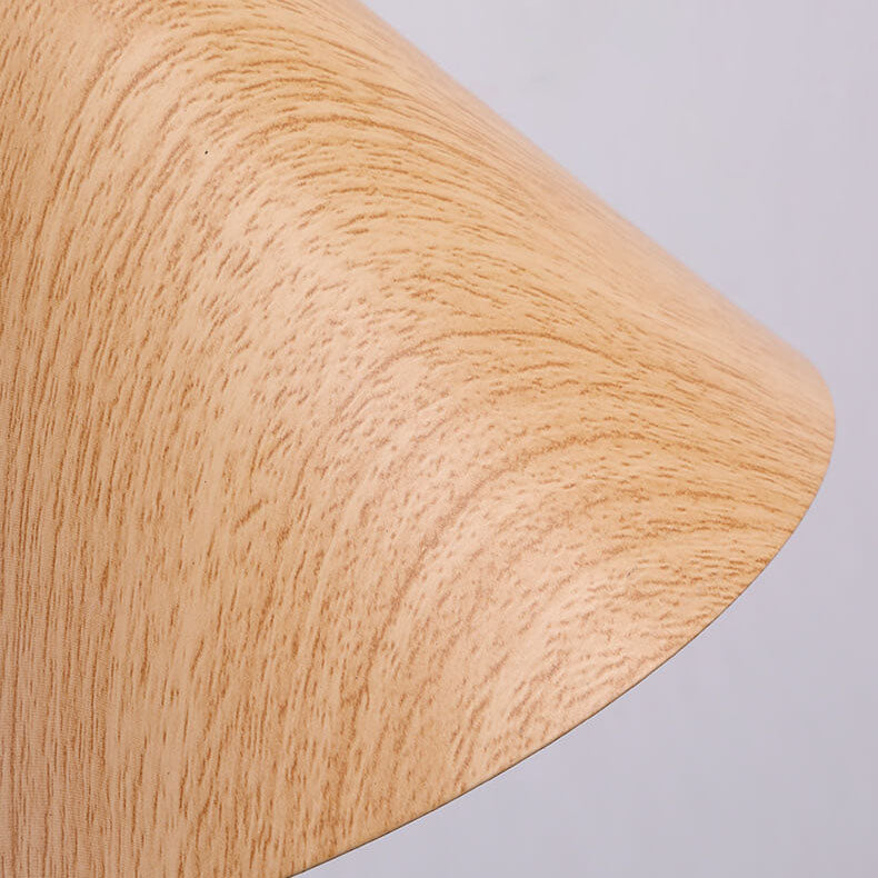 Contemporary Nordic Cone Swing Arm Wood Grain Wall Sconce