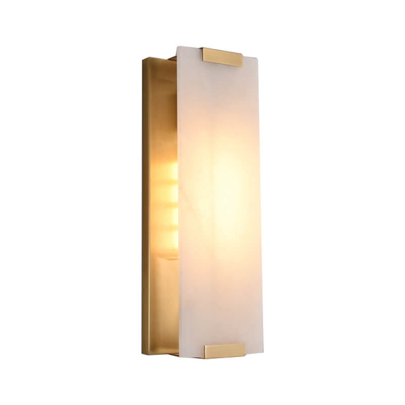 Nordic Light Luxury Copper Marble Strip Design Wall Sconce