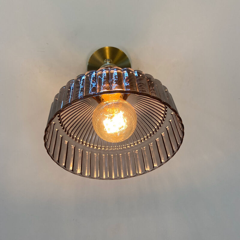 Nordic Dome Glass Shade Brass 1-Light Wall Sconce