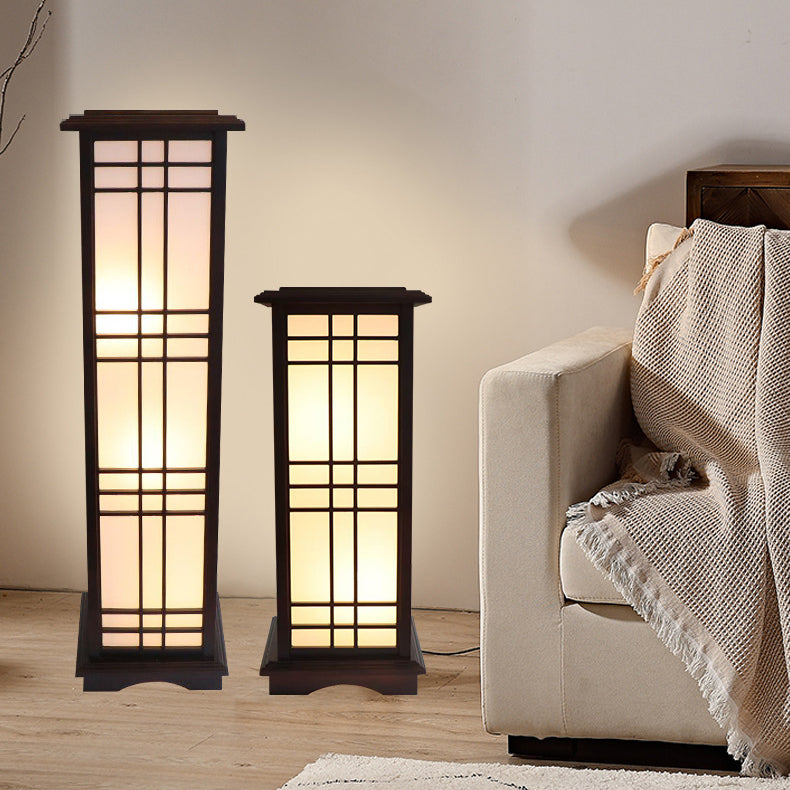 Traditional Chinese Walnut Arc Floor Lamp
