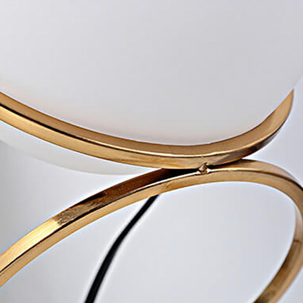 Modern Minimalist Spiral Circle Base Iron Glass Table Lamp