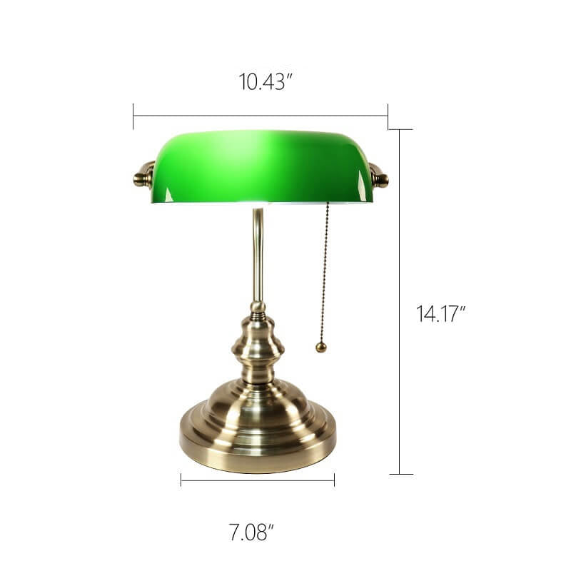 Retro-Colored Glass Table Lamp with Metal Base - Table Lamp
