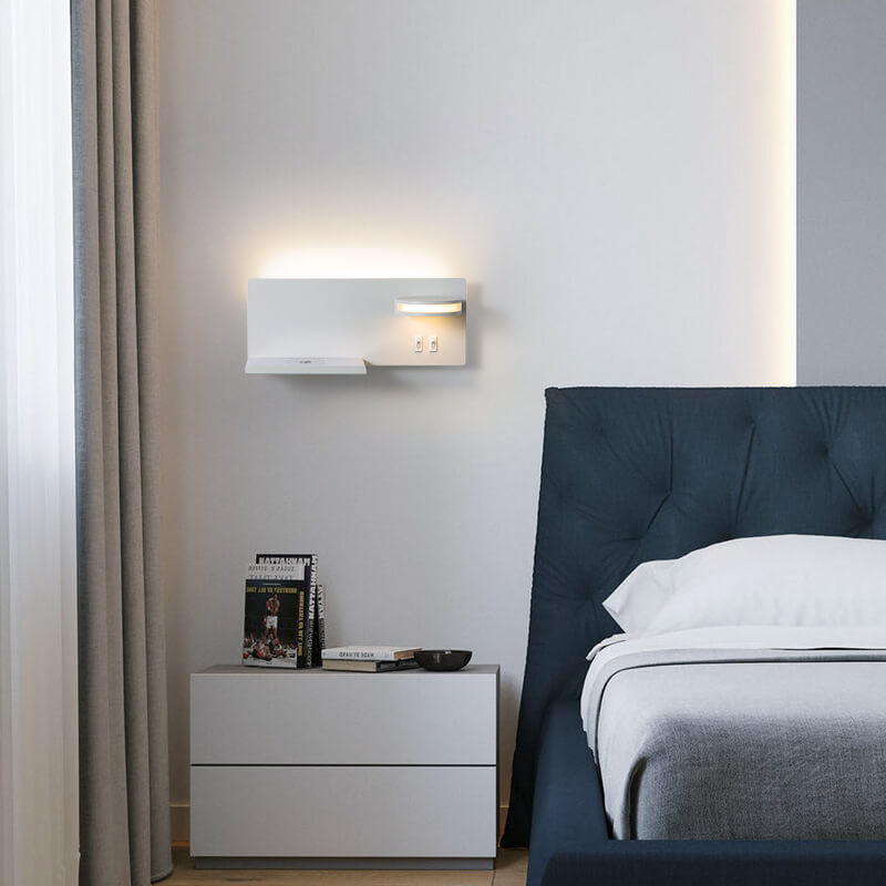 Modern Smart Flat USB LED Reading Wall Sconce