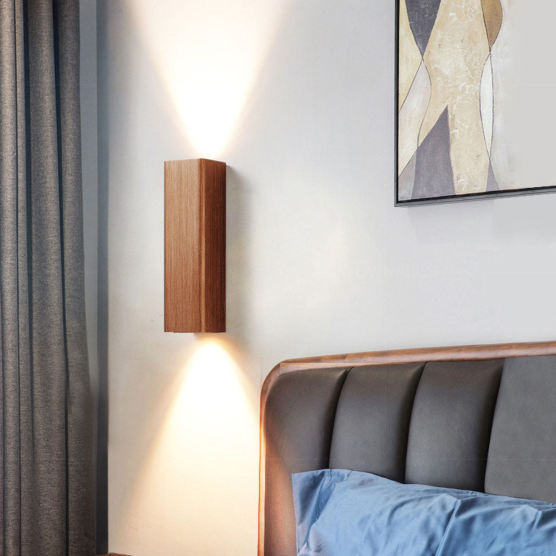 Nordic Minimalist Brushed Aluminum Rectangular Wall Sconce