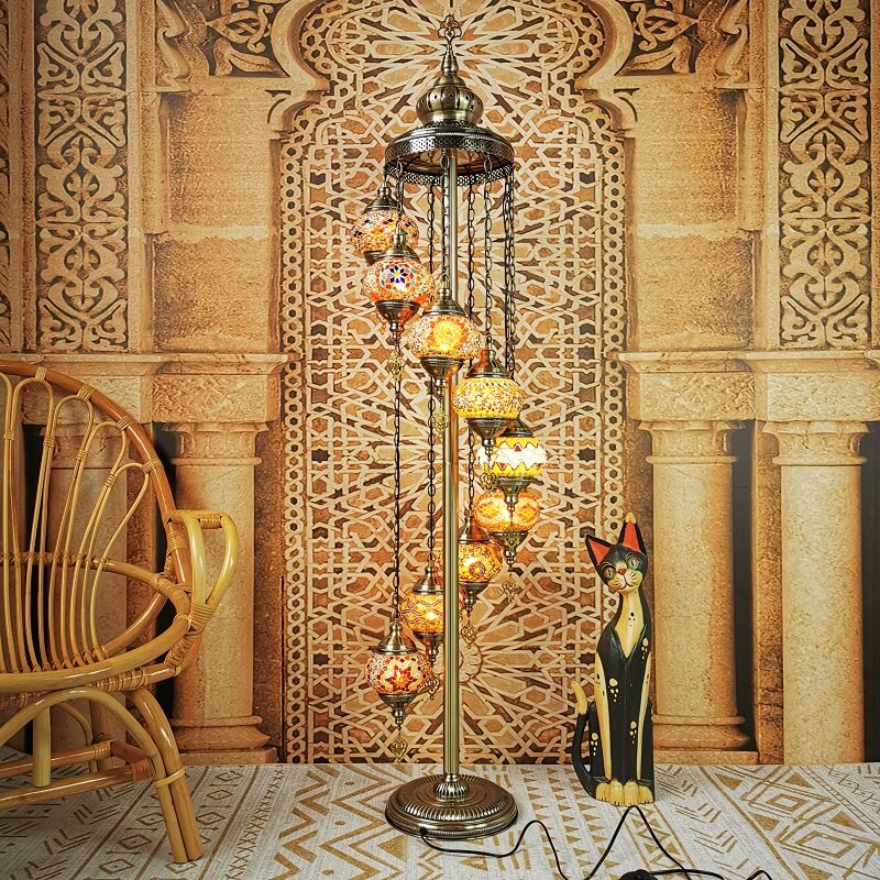 Vintage Multicolor 9-Light Floor Lamp