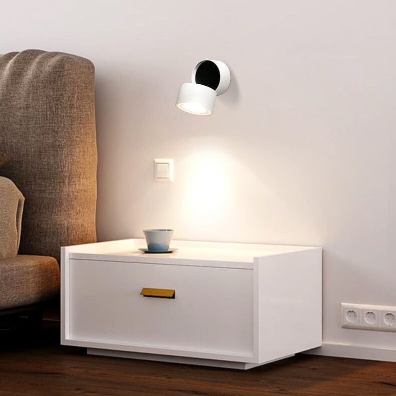 Modern Minimalist Round Aluminium Rotatable Folding Wall Sconce