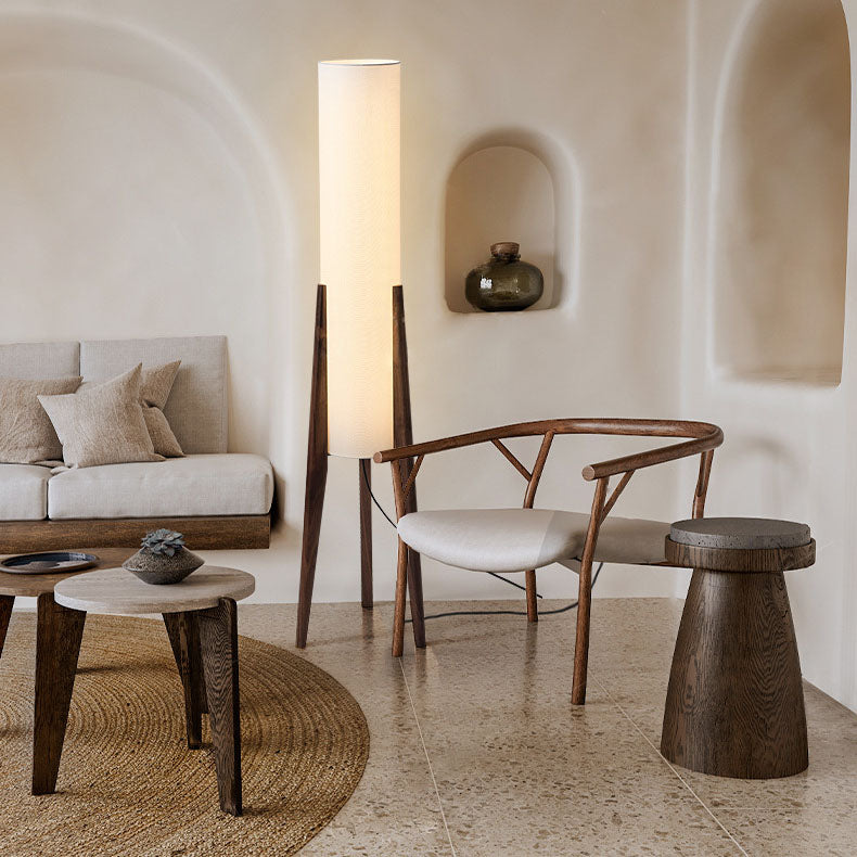 Traditional Chinese Walnut Floor Lamp
