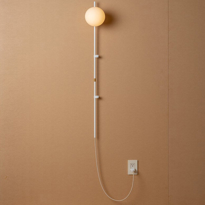 Minimalist Long Pole Glass Globe 1-Light Wall Sconce