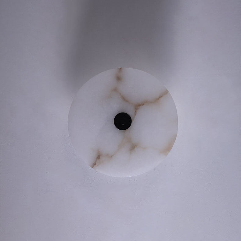 Contemporary Luxury Round Marble Iron LED Wall Sconce