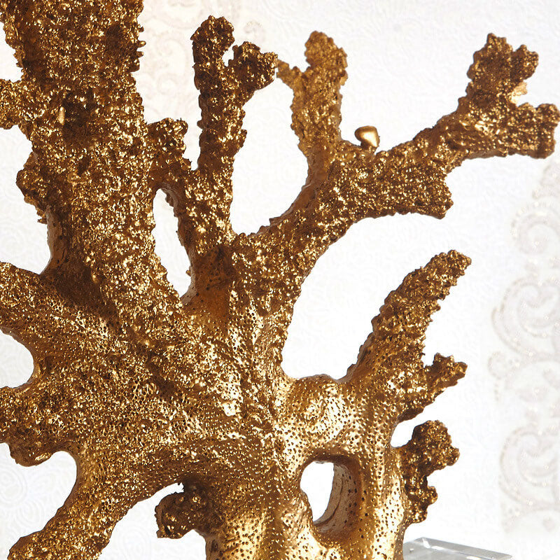 Modern Art Deco Linen Resin Crystal Coral Base Table Lamp