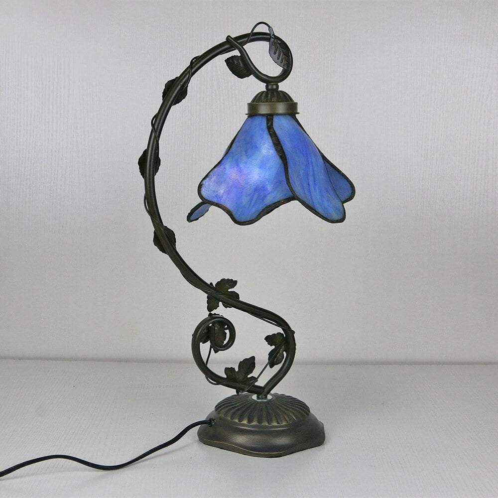 Tiffany Simple Flower Petal Resin Stained Glass Table Lamp