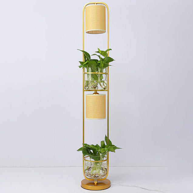 Contemporary Black 2-Light Floor Lamp