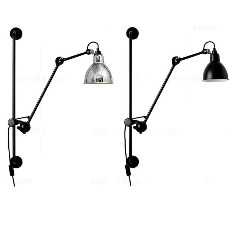 Industrial Vintage Iron Long Pole Swing Arm Wall Sconce