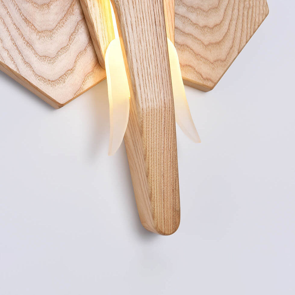 Nordic Creative Solid Wood Elephant Shape LED Wall Sconce