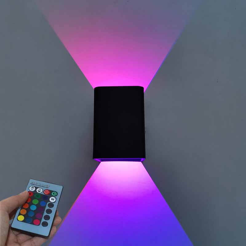 Modern Square Aluminum LED RGB Color Wall Sconce