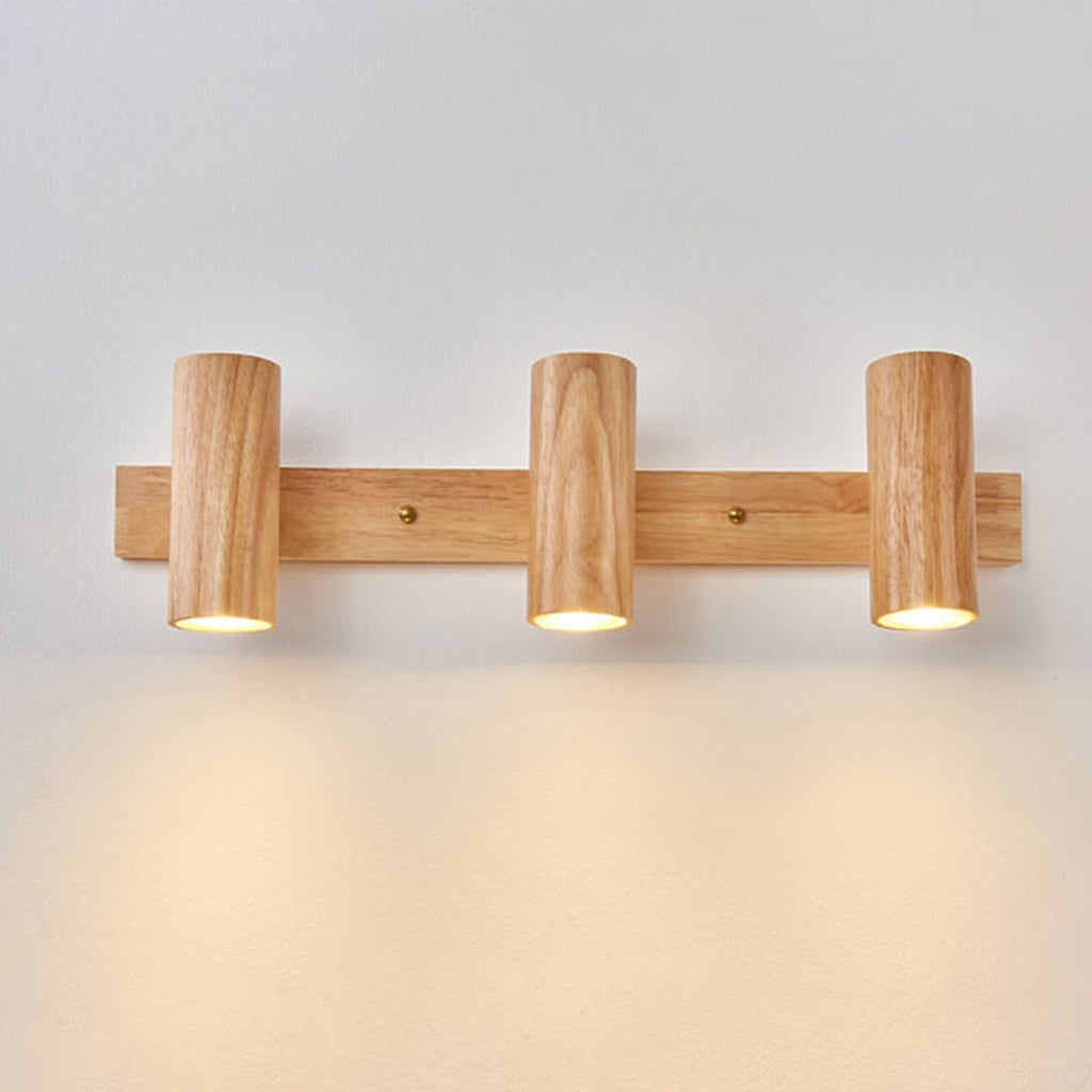 Modern Minimalist Wood Track Spotlight Wall Wall Sconce