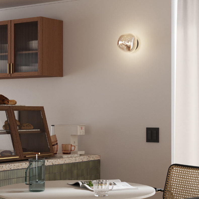 Modern Minimalist Irregular Spherical Glass Wall Sconce