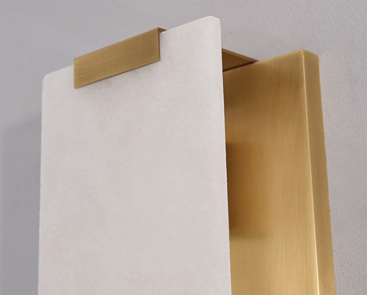 Nordic Light Luxury Copper Marble Strip Design Wall Sconce