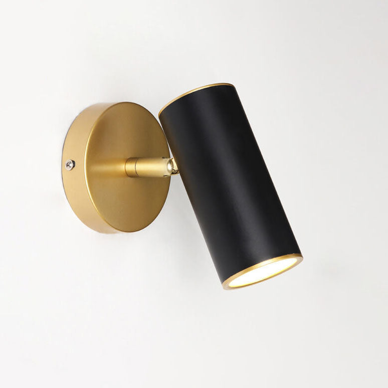 Modern Simplicity Plated Cylindrical Spotlight Wall Sconce