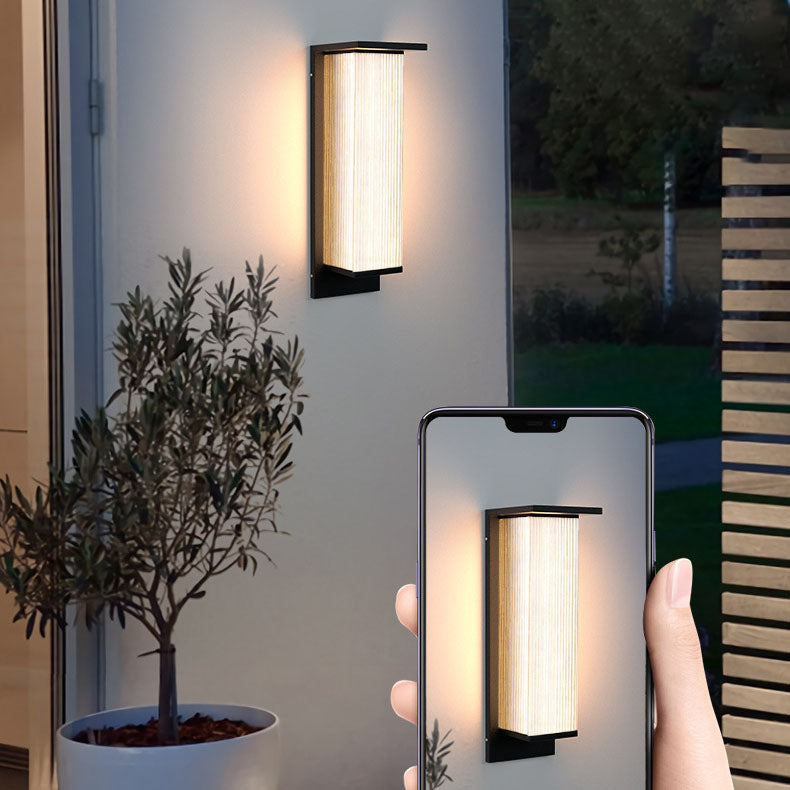 Modern Minimalist Solar Waterproof Rectangular Wall Sconce