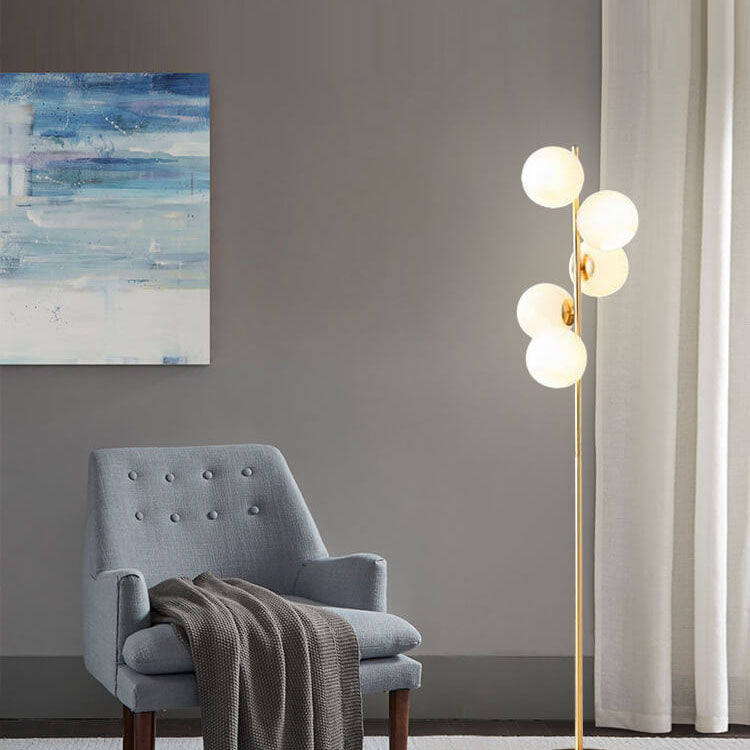 Modern Minimalist White 5-Light Floor Lamp