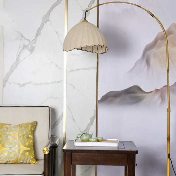 Vintage Beige Floor Lamp