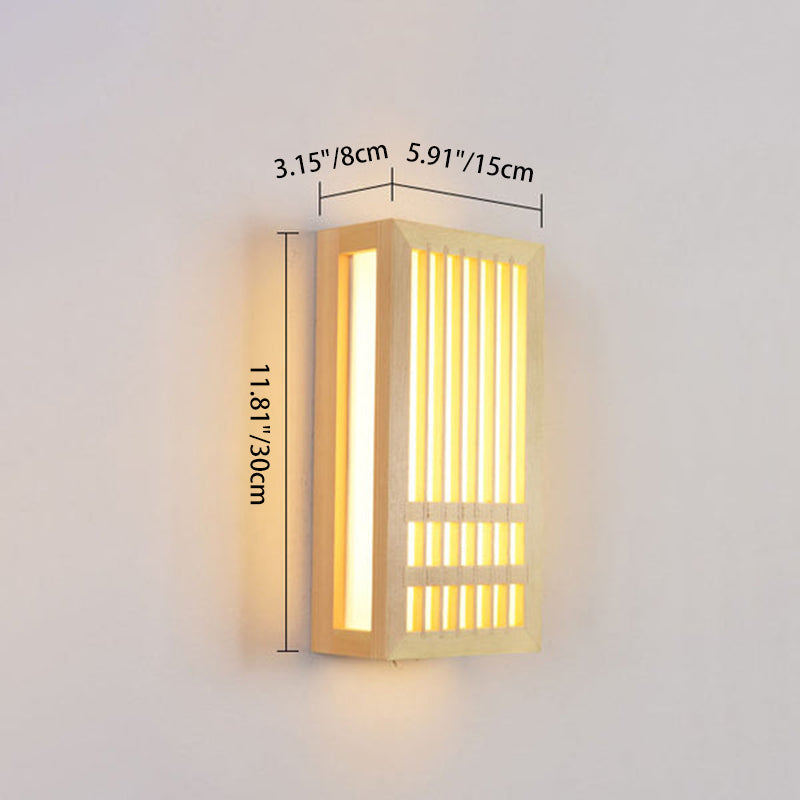 Modern Minimalist Solid Wood Acrylic Rectangular Wall Sconce