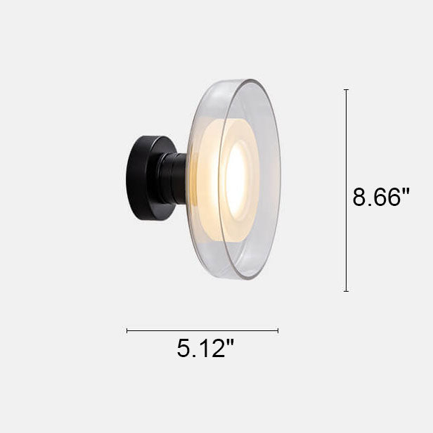 Nordic Vintage Round Hardware Glass LED Wall Sconce