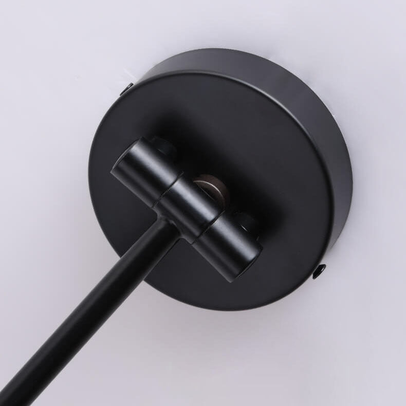 Contemporary Nordic Cone Swing Arm Wood Grain Wall Sconce