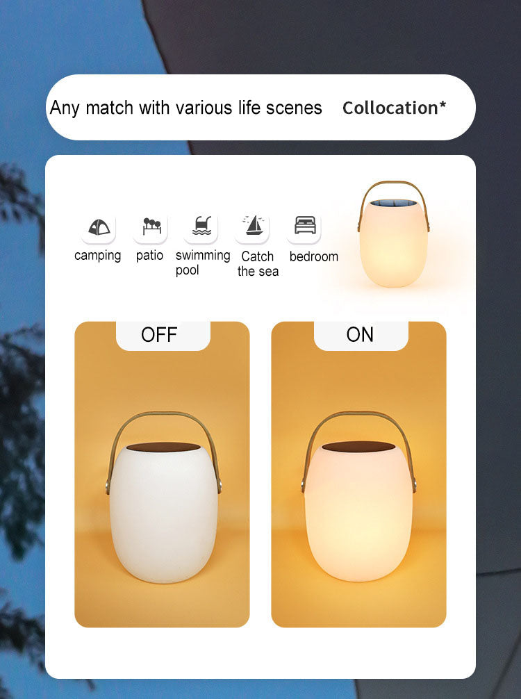 Solar PE Portable Basket LED Outdoor Waterproof Table Lamp